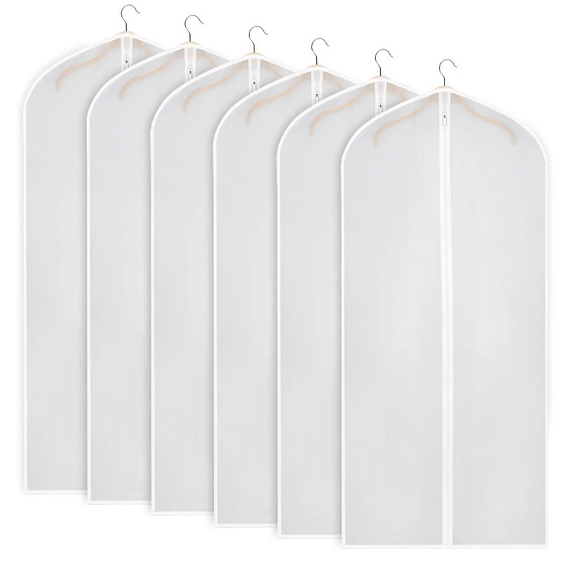 Zilink Garment Bags for Long Dresses 60-inch Translucent Suit Bag with Full-Length Zipper (Set of 6) for Dance Costumes Gown Dress Clothes Storage [Upgraded Version] - Image 1
